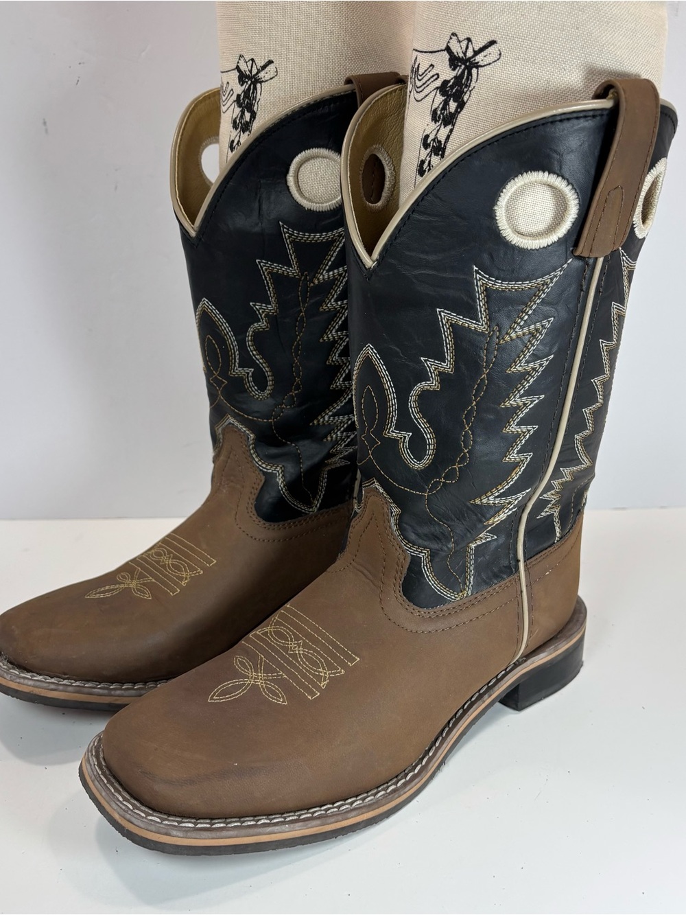Smoky Mountain Western Boots Youth Unisex 3.5 R Blaze Leather Cowboy Embroidered